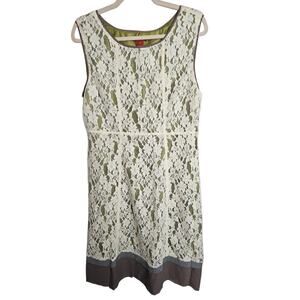 Sundance Dress Sheath Dress Knee Length Dress Lace Dress Silk Dress 12 Cream